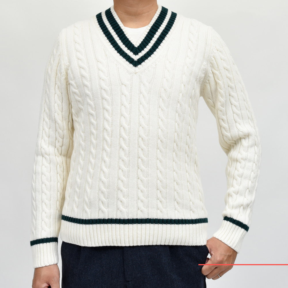 ZANONE（ザノーネ） ミドルゲージウールケーブルVネックチルデンニット V/SLIM FIT/810123/ZN251/25443