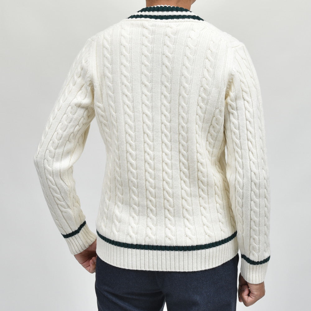 ZANONE（ザノーネ） ミドルゲージウールケーブルVネックチルデンニット V/SLIM FIT/810123/ZN251/25443