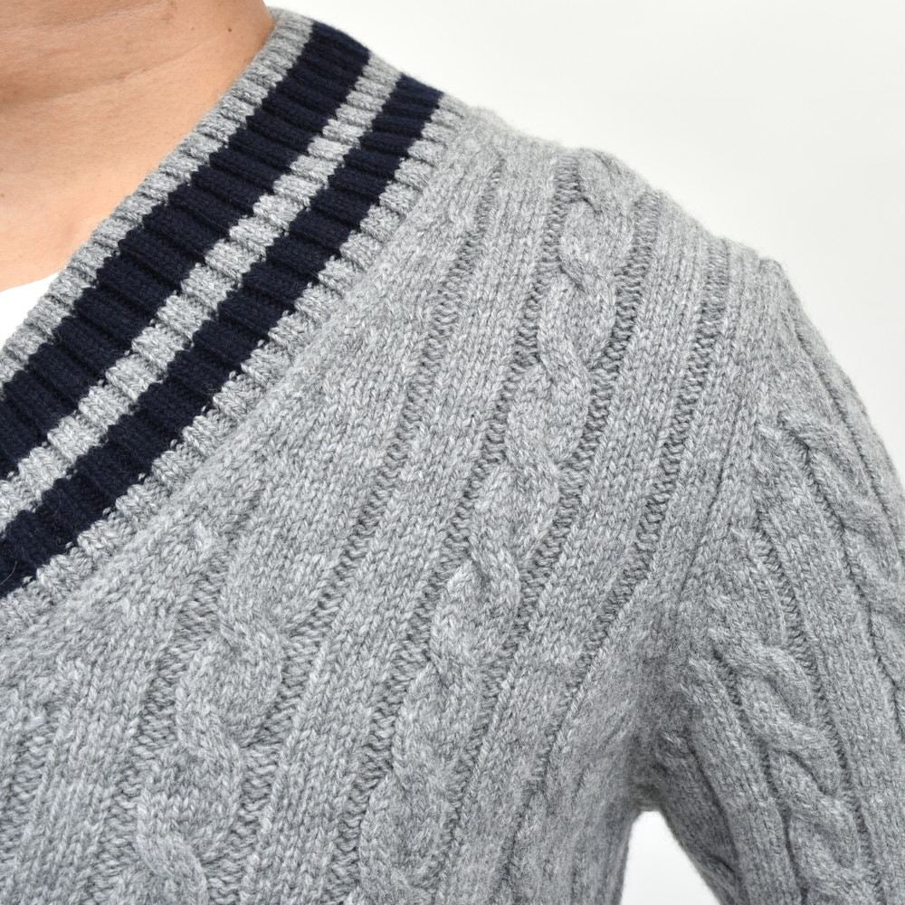 ZANONE（ザノーネ） ミドルゲージウールケーブルVネックチルデンニット V/SLIM FIT/810123/ZN251/25443