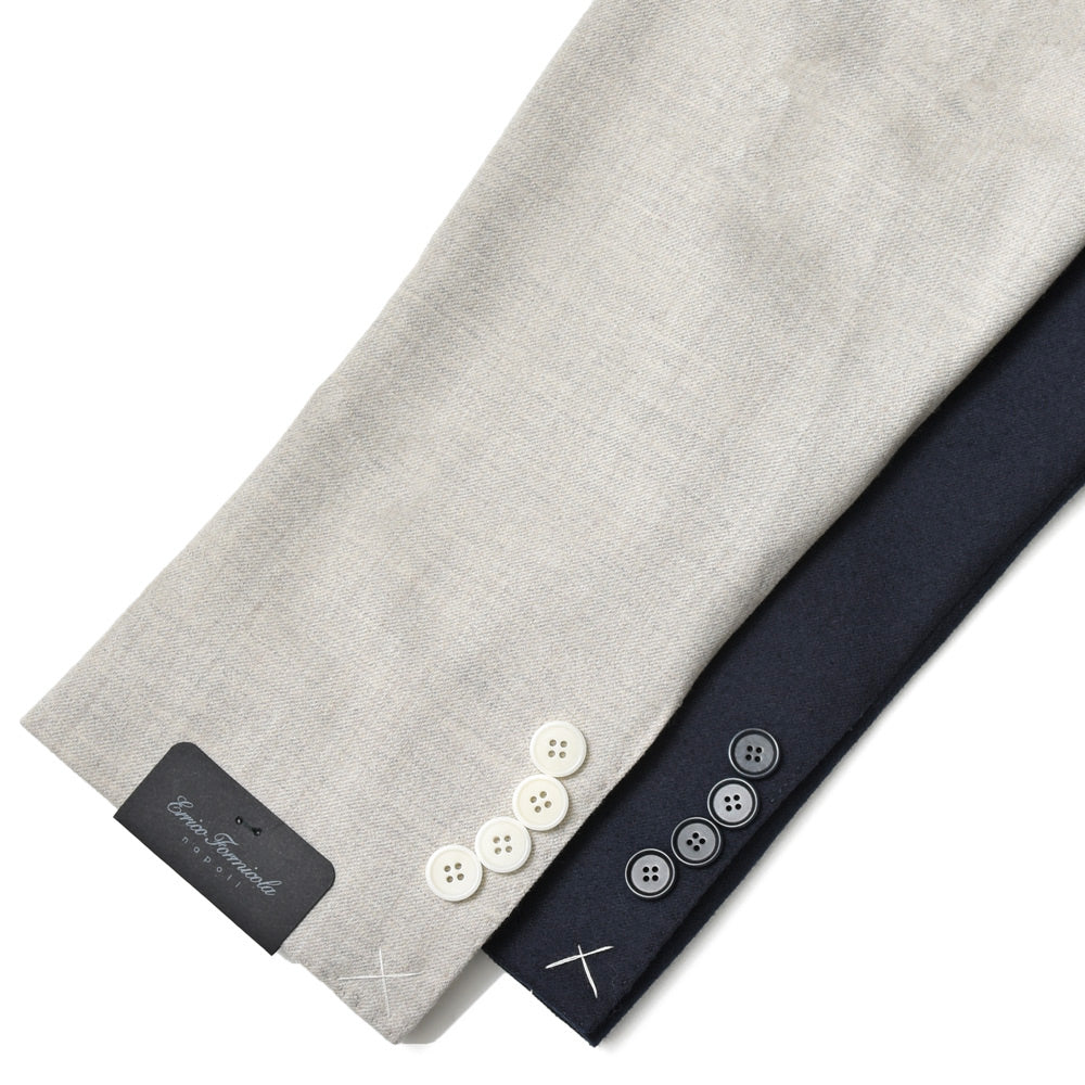Errico Formicola エリコ フォルミコラ ANDREA Loro Piana JERSELY ウール ストレッチ サキソニー シングル3Bジャケット