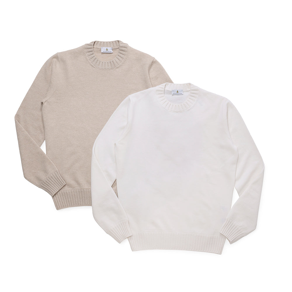 マガジーノ リカンビ / カシミア クルーネック ニット(太リブ)/Cashmere Felted