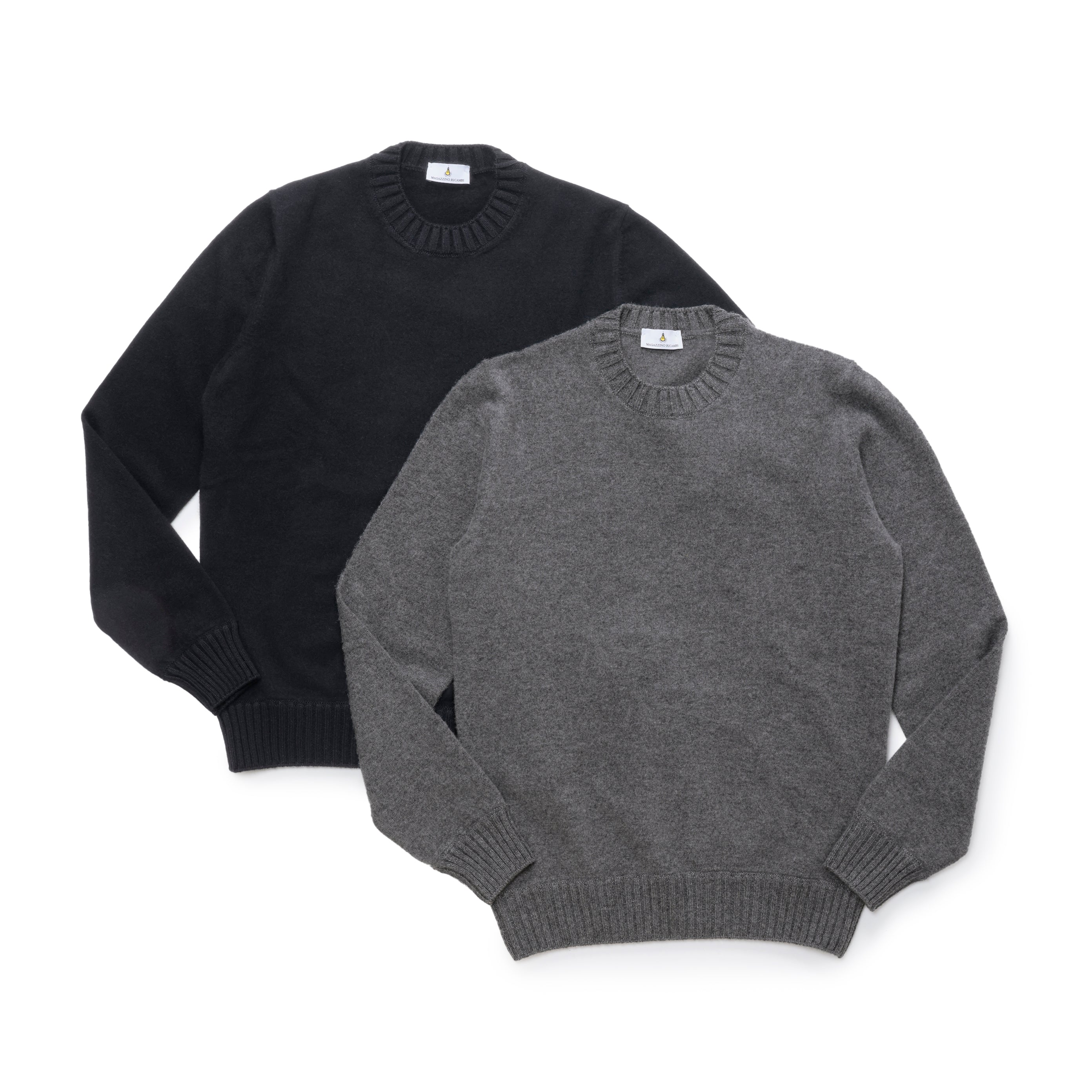 マガジーノ リカンビ / カシミア クルーネック ニット(太リブ)/Cashmere Felted