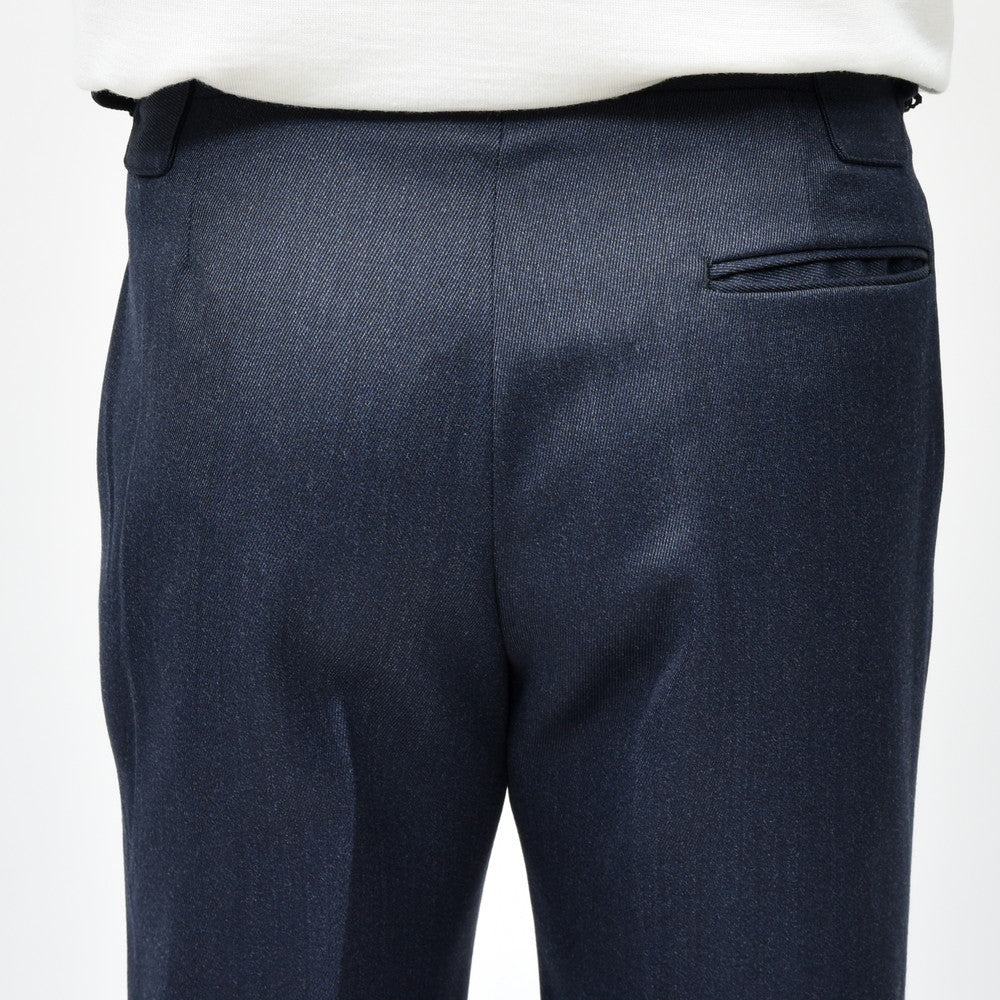garoh（ガロウ） pants02 ウールカバートクロス2プリーツサイドアジャスターテーパードパンツ