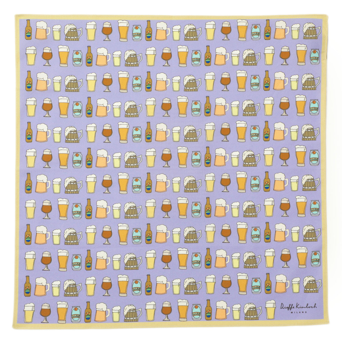 ディエッフェ キンロック / コットン ハンカチ/HANDKERCHIRF ビール BEER ALL OVER PURPLE
