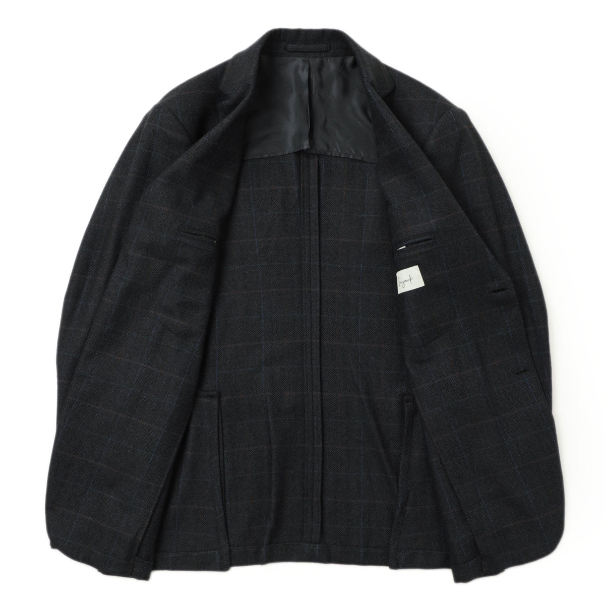 フィンジャック / カシミヤ グアナコ チェック×ヘリンボーン 2Bジャケット/SGCS 23ITXF005 NAVY ネイビー