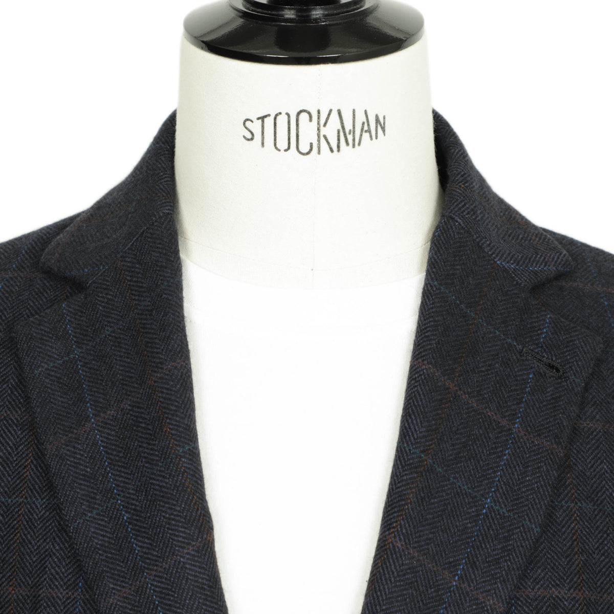 フィンジャック / カシミヤ グアナコ チェック×ヘリンボーン 2Bジャケット/SGCS 23ITXF005 NAVY ネイビー