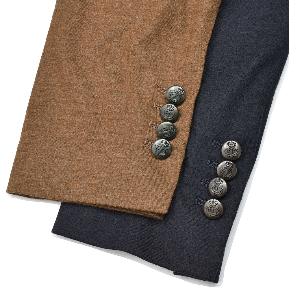 CIRCOLO 1901 チルコロ1901 ヴァージンウール カシミヤ ストレッチ ジャージー メタルボタン ダブル6Bジャケット