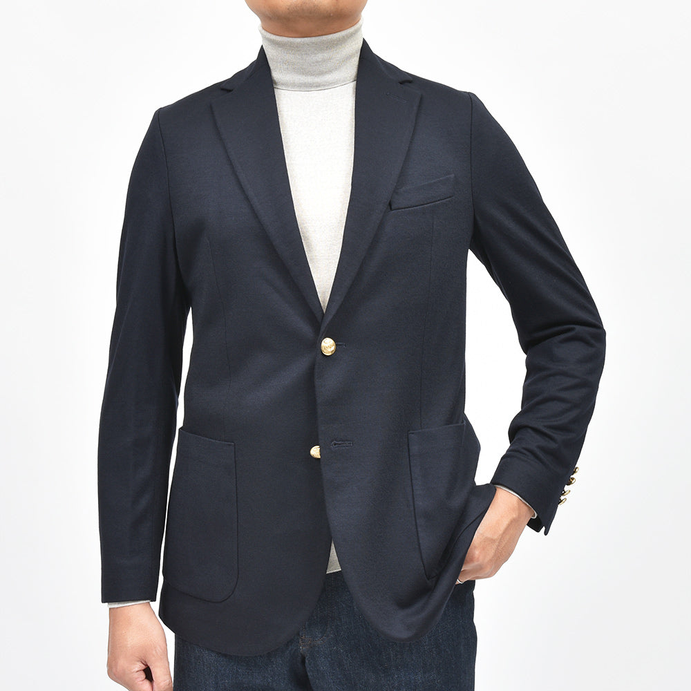 CIRCOLO 1901 チルコロ1901 ヴァージンウール カシミヤ ストレッチ ジャージー メタルボタン シングル2Bジャケット