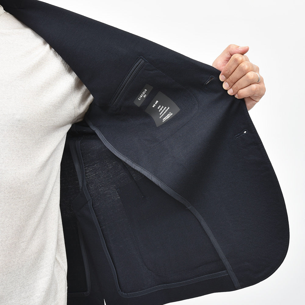 CIRCOLO 1901 チルコロ1901 ヴァージンウール カシミヤ ストレッチ ジャージー メタルボタン シングル2Bジャケット