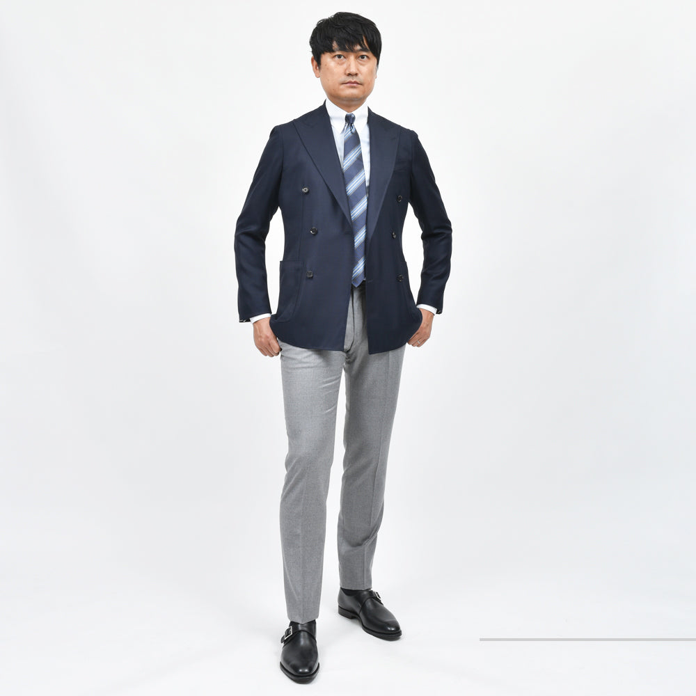 guji（グジ） SUPER130'sウールホップサックソリッド6Bダブルジャケット GUJ-03F (MADE BY RING JACKET / LoroPianaファブリック使用)【オールシ