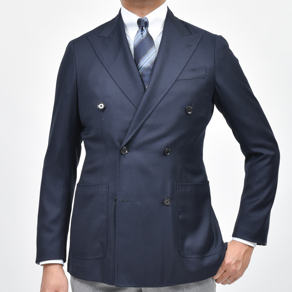 guji（グジ） SUPER130'sウールホップサックソリッド6Bダブルジャケット GUJ-03F (MADE BY RING JACKET / LoroPianaファブリック使用)【オールシ