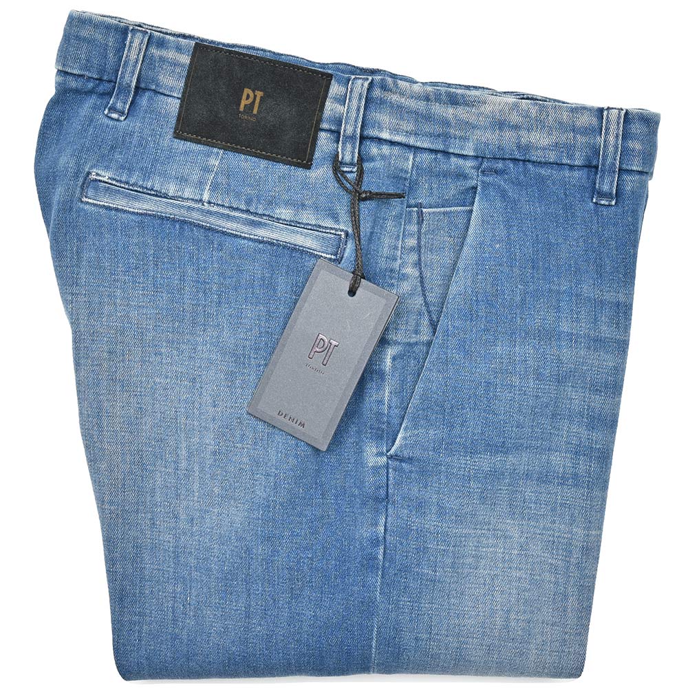 PT TORINO DENIM ピーティートリノデニム ring別注 コットン ポリエステル ストレッチ ウォッシュド デニムスラックス HOUSE/SUPERSLIM FIT/CA4310