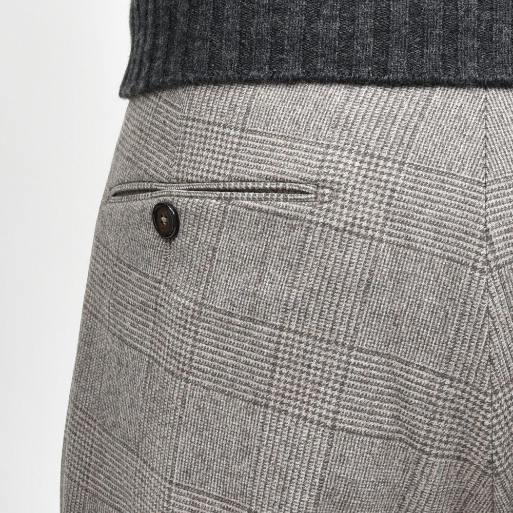 BERWICH（ベルウィッチ） SCOTCHスコッチ Loro Piana ストレッチウールサキソニーグレンチェック2インプリーツクロップドパンツ LP1760X