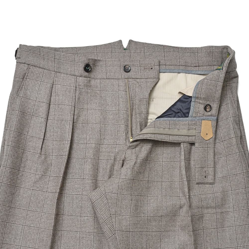 BERWICH（ベルウィッチ） SCOTCHスコッチ Loro Piana ストレッチウールサキソニーグレンチェック2インプリーツクロップドパンツ LP1760X