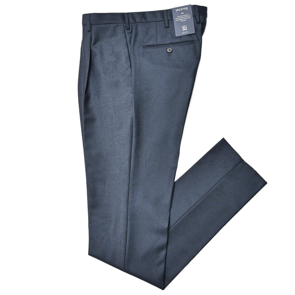 INCOTEX（インコテックス） SLIM FIT SUPER110'sウールサキソニーハウンドトゥース1Pテーパードパンツ 1T0031-1753A/21680 13042203052