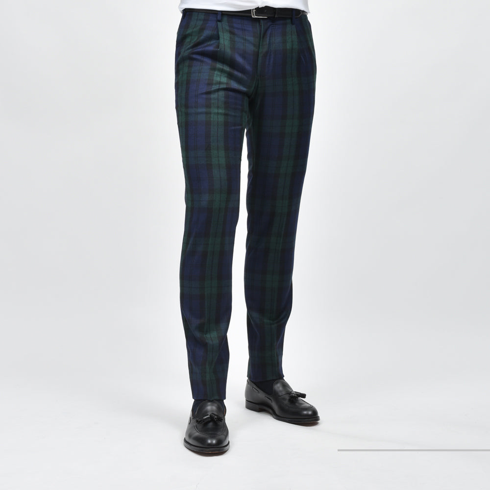 INCOTEX（インコテックス） SLIM FIT SUPER110'sウールサキソニーチェック1Pテーパードパンツ 1T0031-1783A/21681 13042206052