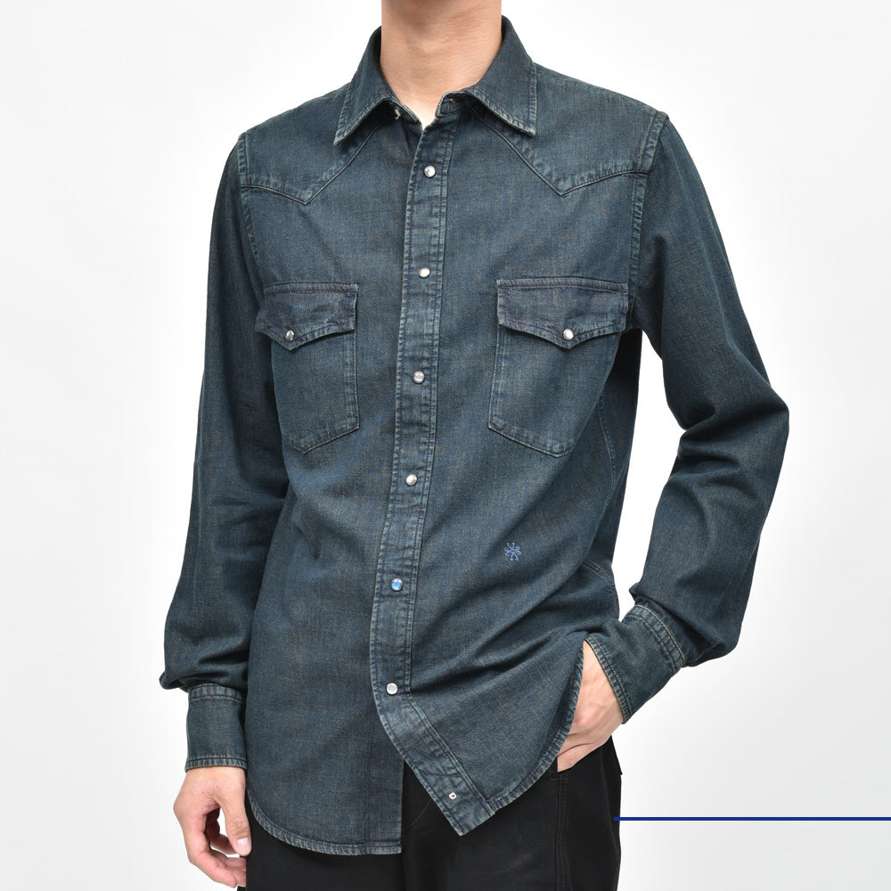 JACOB COHEN（ヤコブコーエン） ウォッシュドコットンデニムウエスタンシャツ 226-21415