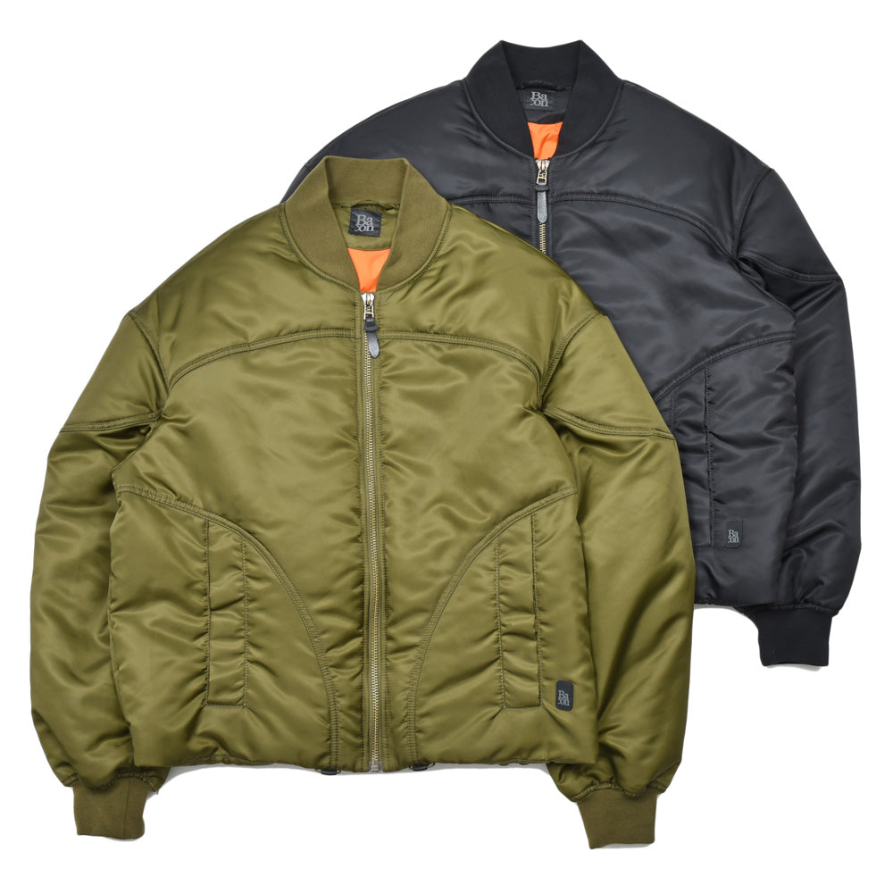 Bacon（ベーコン） W BOMBER TWILL ナイロンツイルパデットボマーブルゾン BACNUGIU480