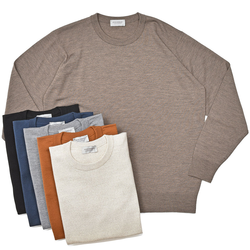 JOHN SMEDLEY ジョンスメドレー A4543 エクストラファインメリノウール 24ゲージ クルーネック ニット