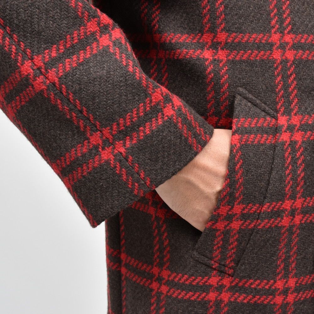 LARDINI（ラルディーニ） ブラッシュドウールライトツィードダブルウインドーペーンダブルブレストチェスターコート JA23027/IVC63611 4216-723027611