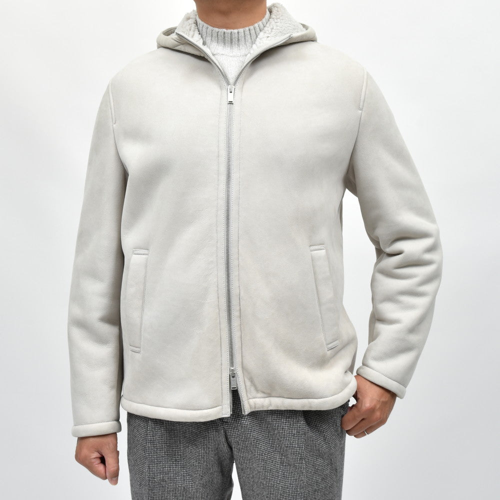 LARDINI（ラルディーニ） GALガル ムートンスエードフーディージップブルゾン JAGAL/IV63082 4216-0GAL08