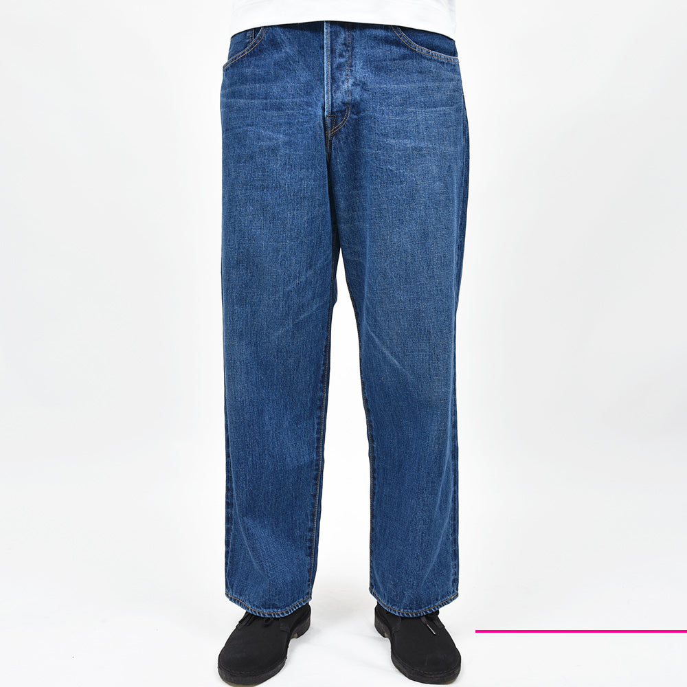 SCYE BASICS サイベーシックス セルビッジデニム ユーズドウォッシュ ワイドデニムパンツ