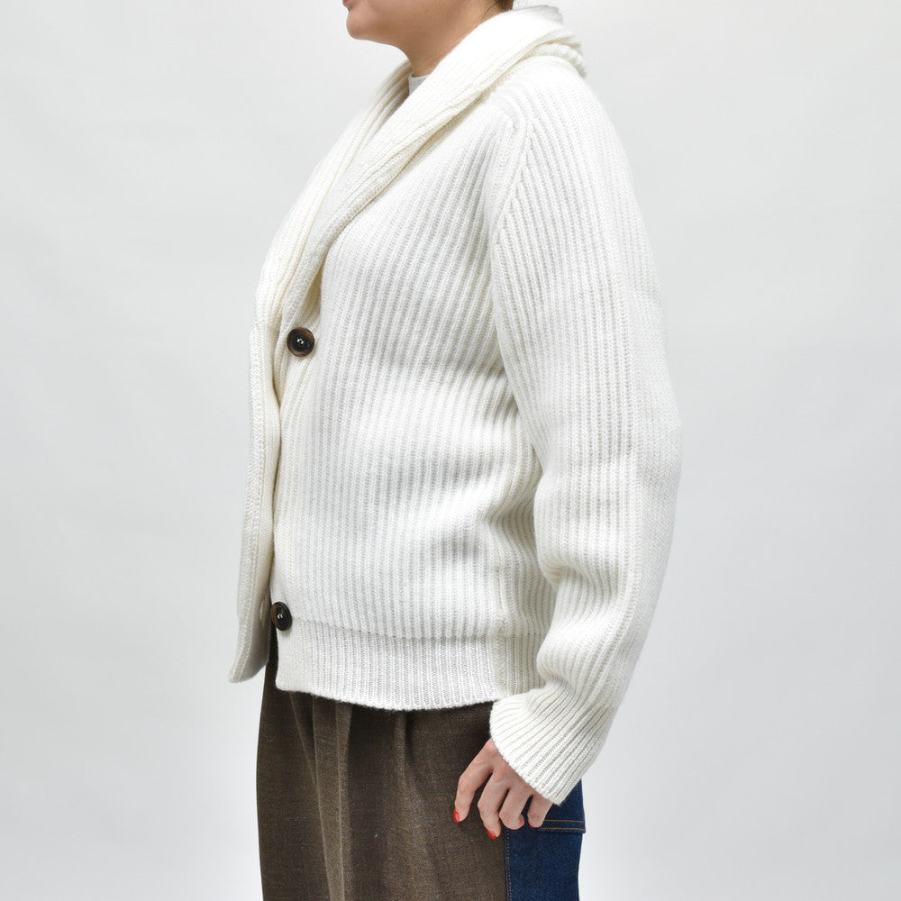 BEGG X CO(ベグ アンド コー)<BR>Mini Yacht Cardigan ローゲージカシミアショールカラーニットカーディガン