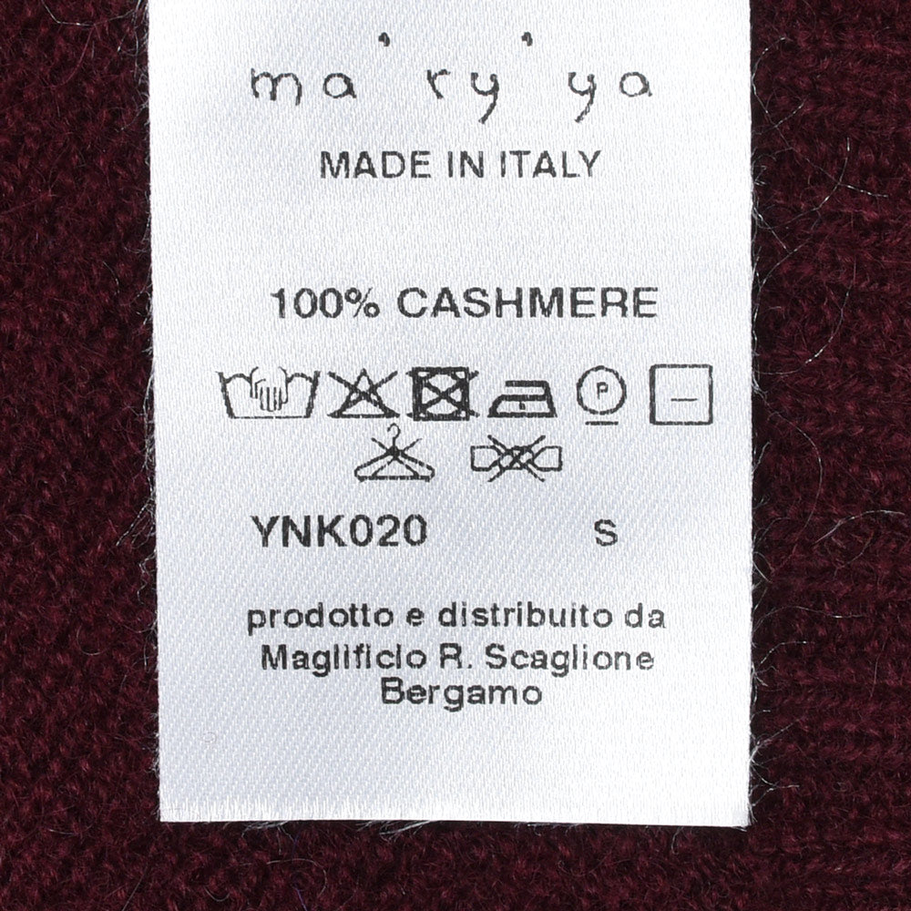 ma'ry'ya(マリア) YNK020 カシミヤクルーネックニット
