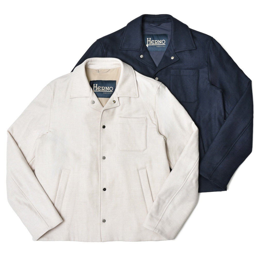 HERNO（ヘルノ） ウールリヨセルライトフランネルパデッドジャケット GI000445U-33429R
