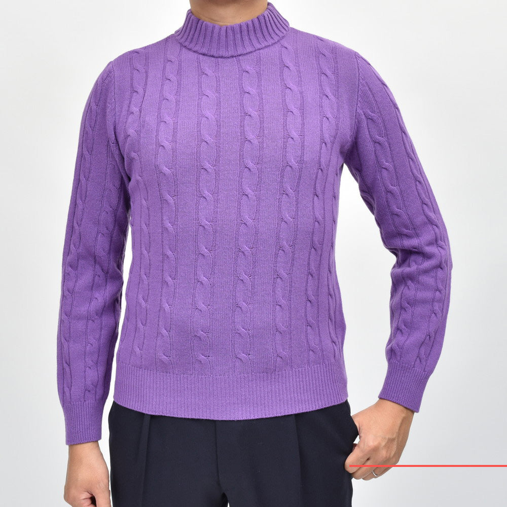 MILA SCHON MILANO（ミラ ショーン ミラノ） 7ゲージウールカシミアケーブルモックネックニット 277-501