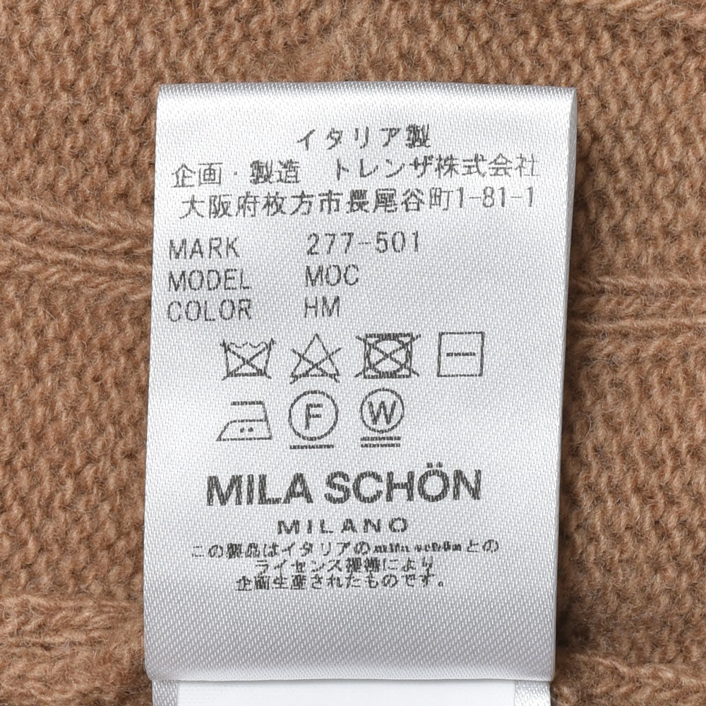 MILA SCHON MILANO（ミラ ショーン ミラノ） 7ゲージウールカシミアケーブルモックネックニット 277-501