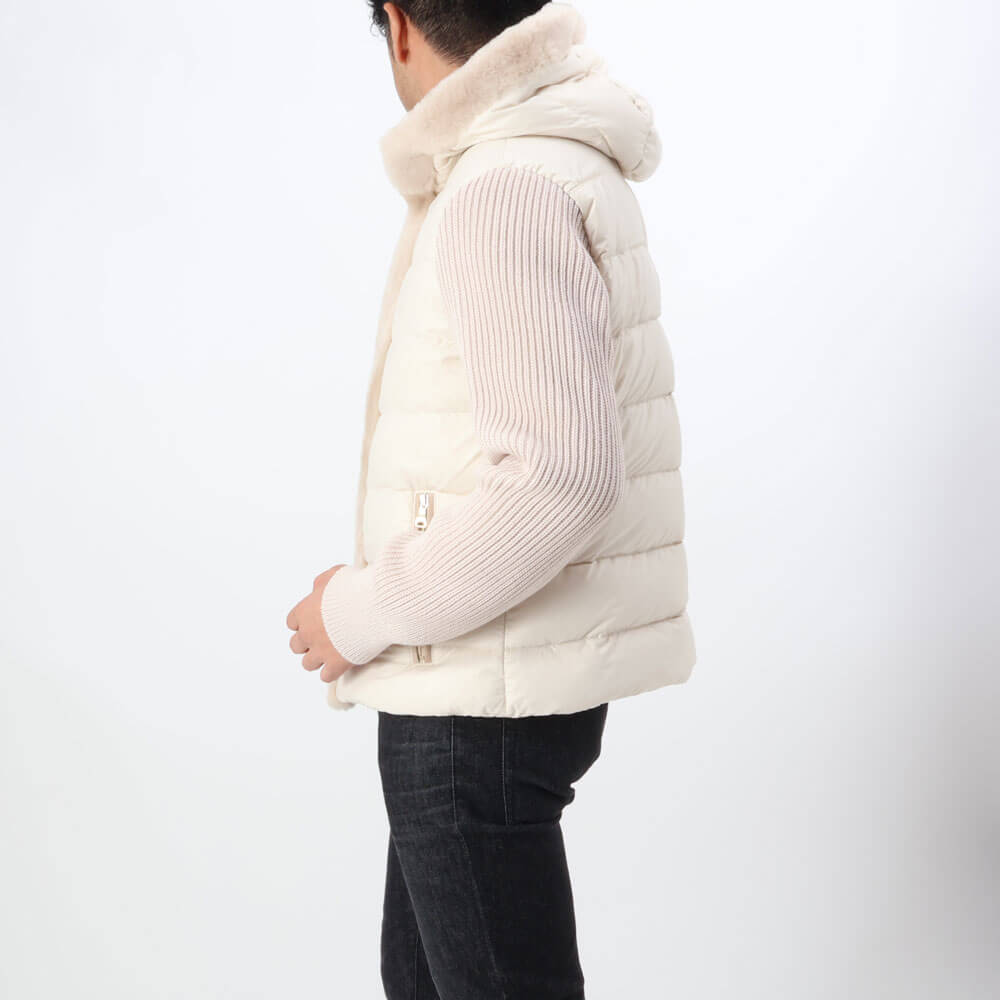 エンメティ / BR別注 フーデッド ムートンダウン ジャケット(ゴールドパーツ)/GART BR/CACHA
