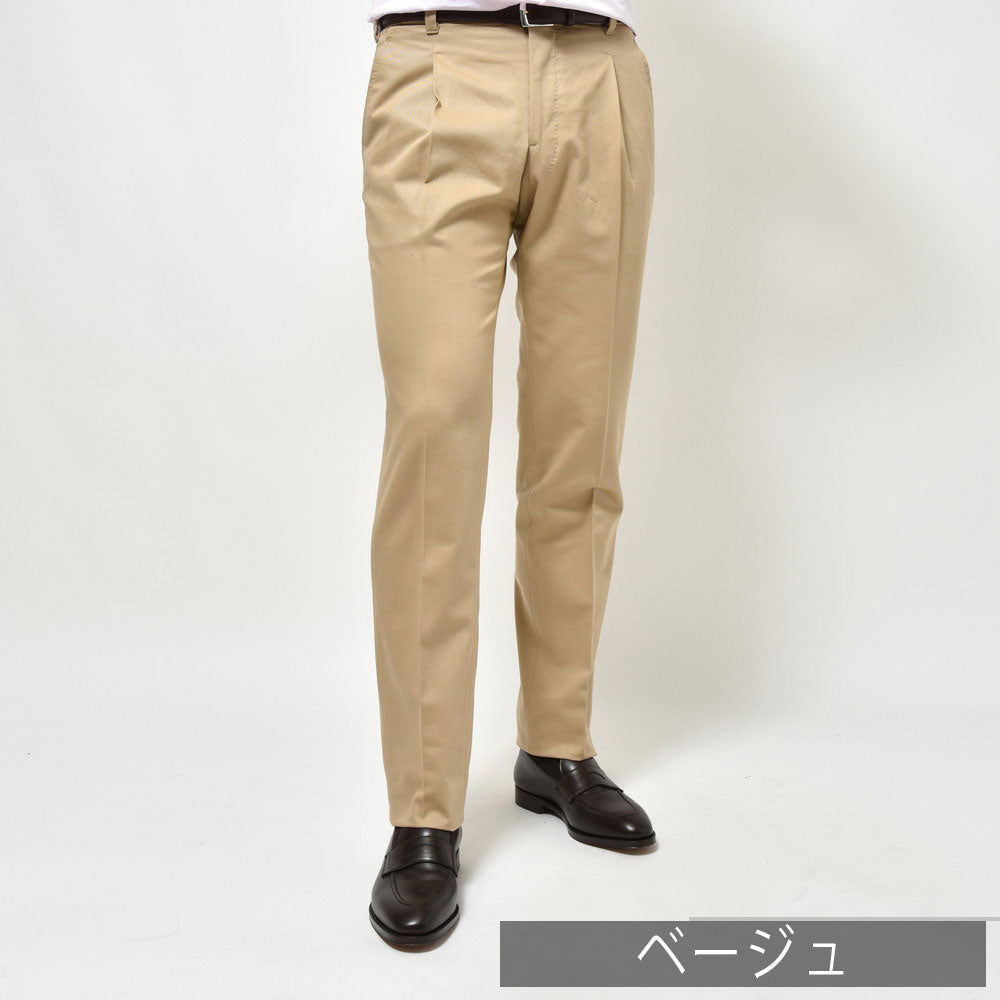 IGARASHI TROUSERS（五十嵐トラウザーズ） コットンチノ1プリーツスリムテーパードパンツ IGT/1OUTP/W2010