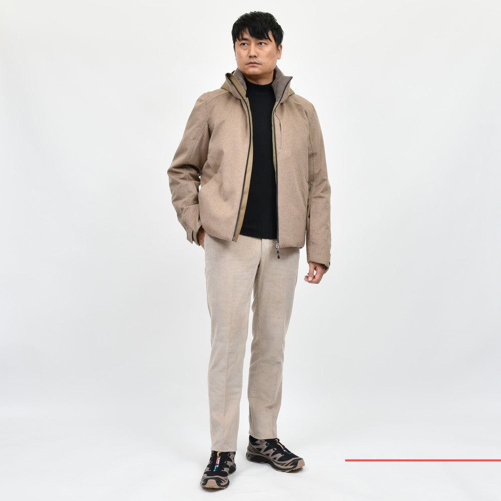 SEASE（シーズ） BALMA JACKET ウォーターレペレントカシミアサキソニーパデッドフーディーブルゾン 0S031TN
