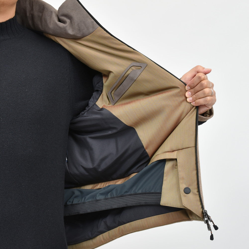 SEASE（シーズ） BALMA JACKET ウォーターレペレントカシミアサキソニーパデッドフーディーブルゾン 0S031TN