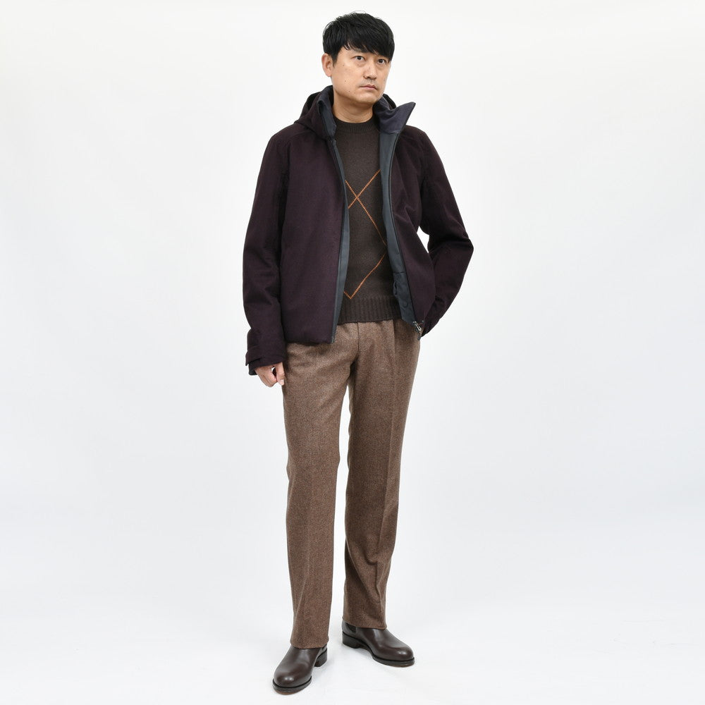 SEASE（シーズ） BALMA JACKET ウォーターレペレントカシミアサキソニーパデッドフーディーブルゾン SE242UAC0S031TN193
