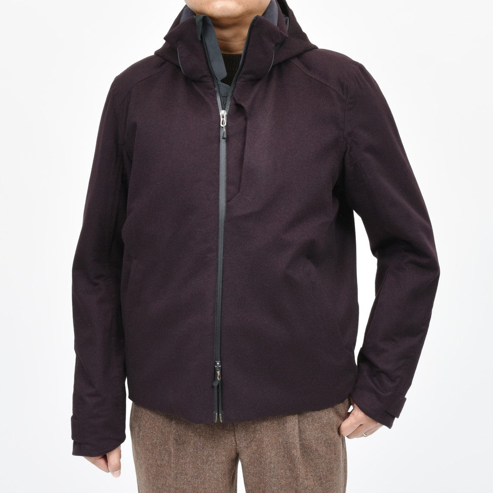 SEASE（シーズ） BALMA JACKET ウォーターレペレントカシミアサキソニーパデッドフーディーブルゾン SE242UAC0S031TN193