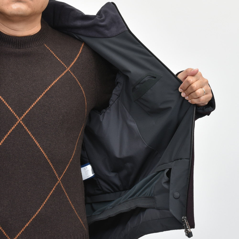 SEASE（シーズ） BALMA JACKET ウォーターレペレントカシミアサキソニーパデッドフーディーブルゾン SE242UAC0S031TN193