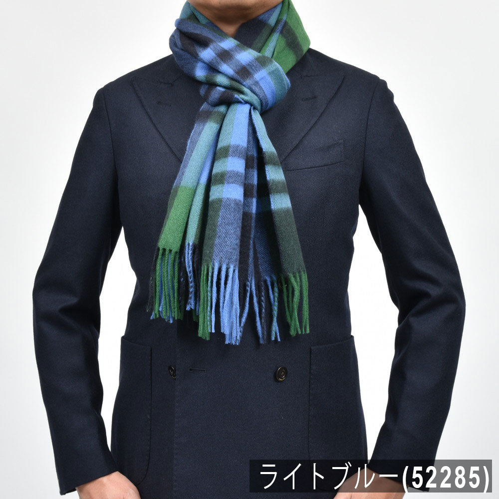 Joshua Ellis（ジョシュア エリス） カシミアチェックマフラー 35×190