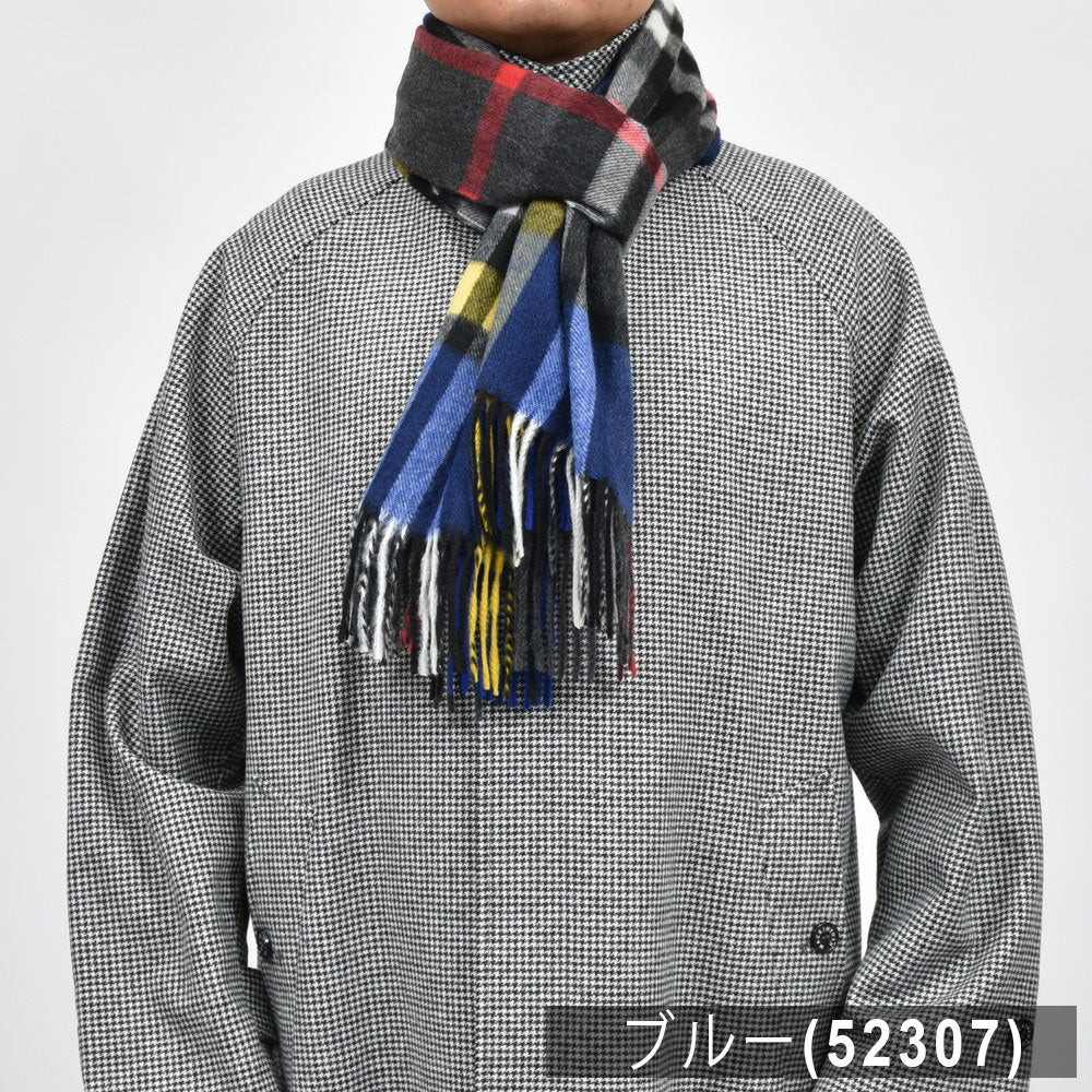 Joshua Ellis（ジョシュア エリス） カシミアチェック中判マフラー 50×190