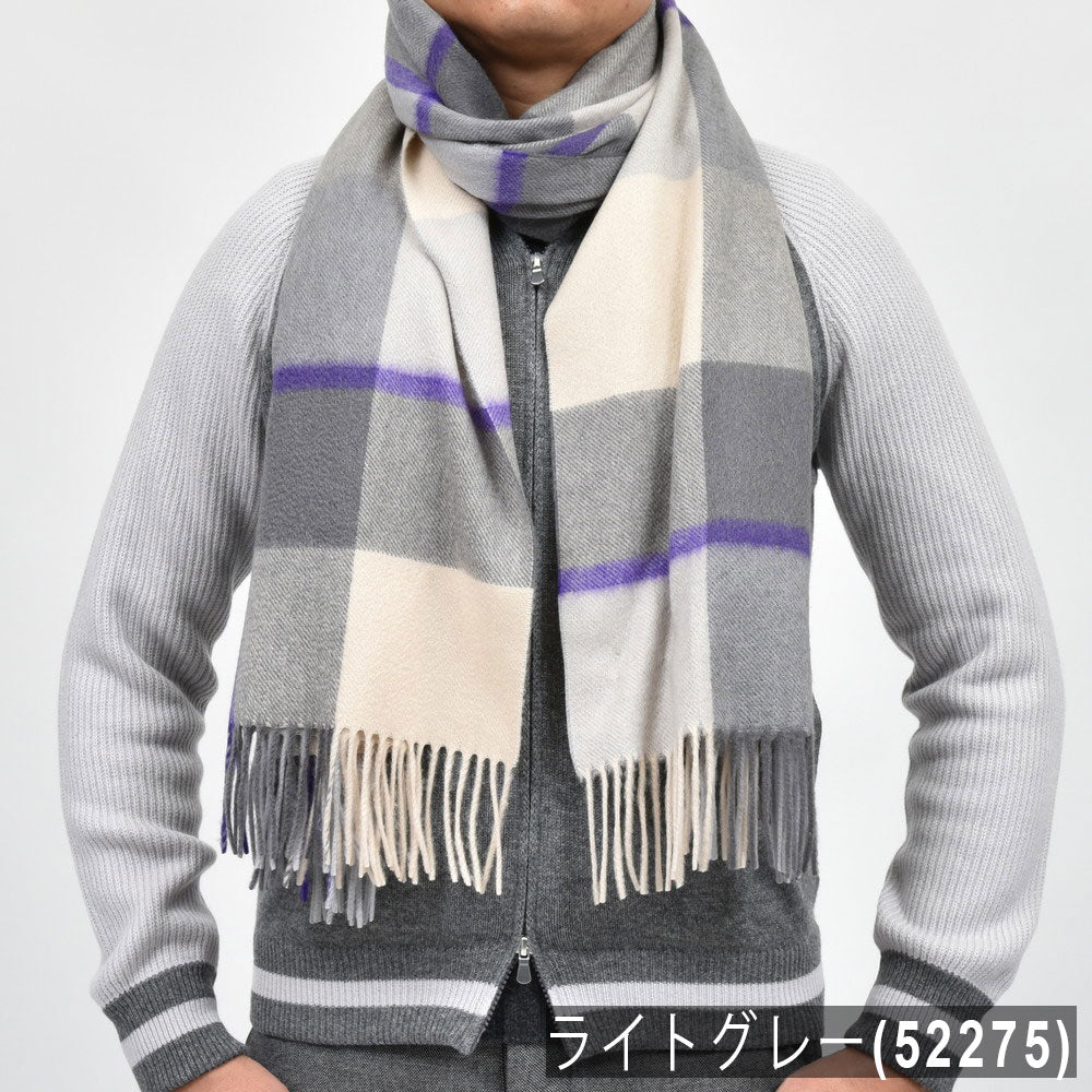 Joshua Ellis（ジョシュア エリス） カシミアチェック大判ストール 70×190