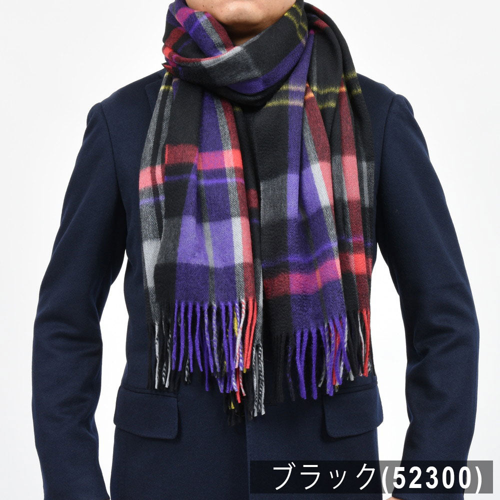 Joshua Ellis（ジョシュア エリス） カシミアチェック大判ストール 70×190
