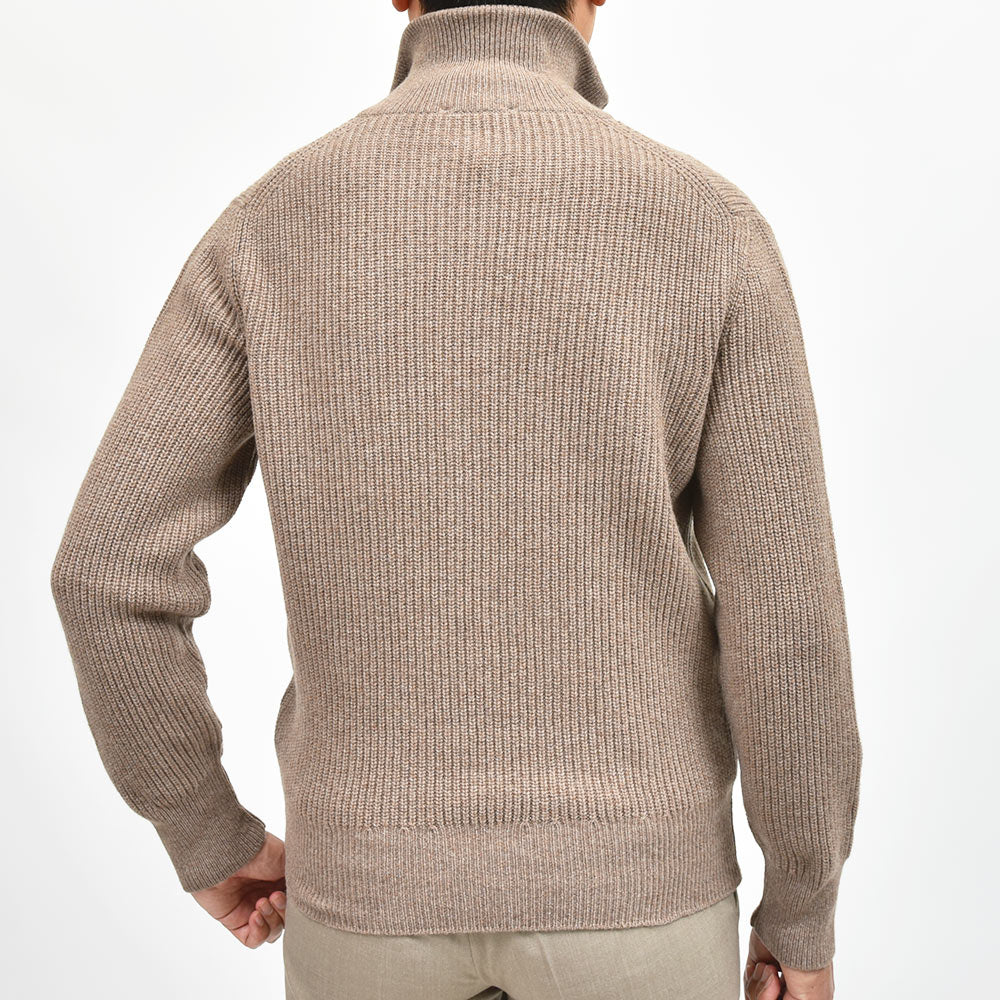 JOHN SMEDLEY ジョンスメドレー BRILEY リサイクルカシミヤ メリノウール 7ゲージ リブ編み ジップアップ ニットブルゾン STANDERD FIT