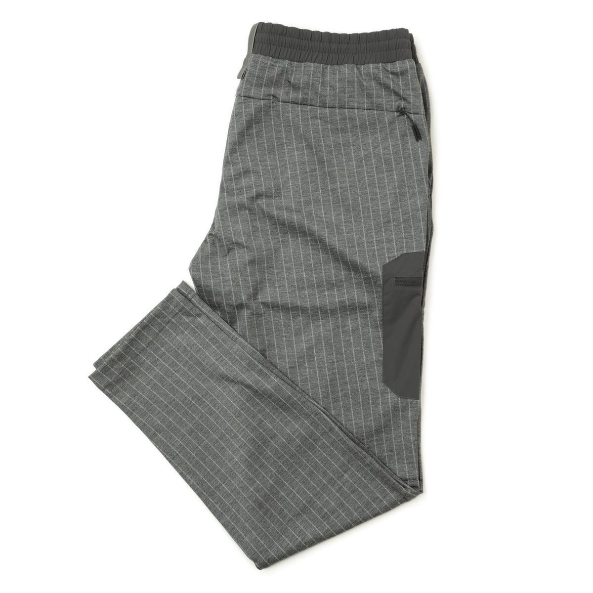 シーズ / ウール ナイロンストライプ  ストレッチ パンツ / JERSEY DRAWSTRING PANT / PT056 TJ174 / グレー