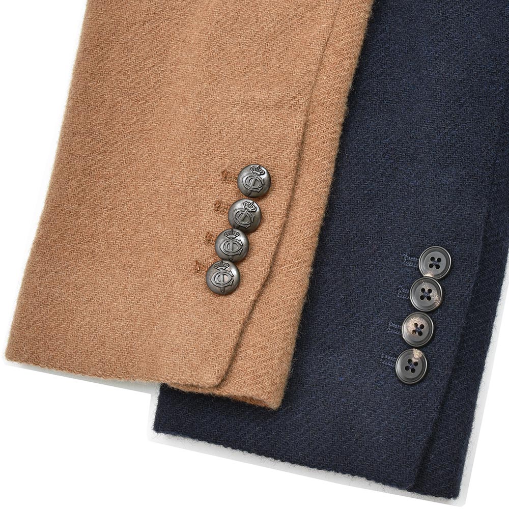 CIRCOLO 1901 チルコロ1901 ヴァージンウール カシミヤ ストレッチ ジャージー ダイアゴナル メタルボタン ダブル6Bジャケット