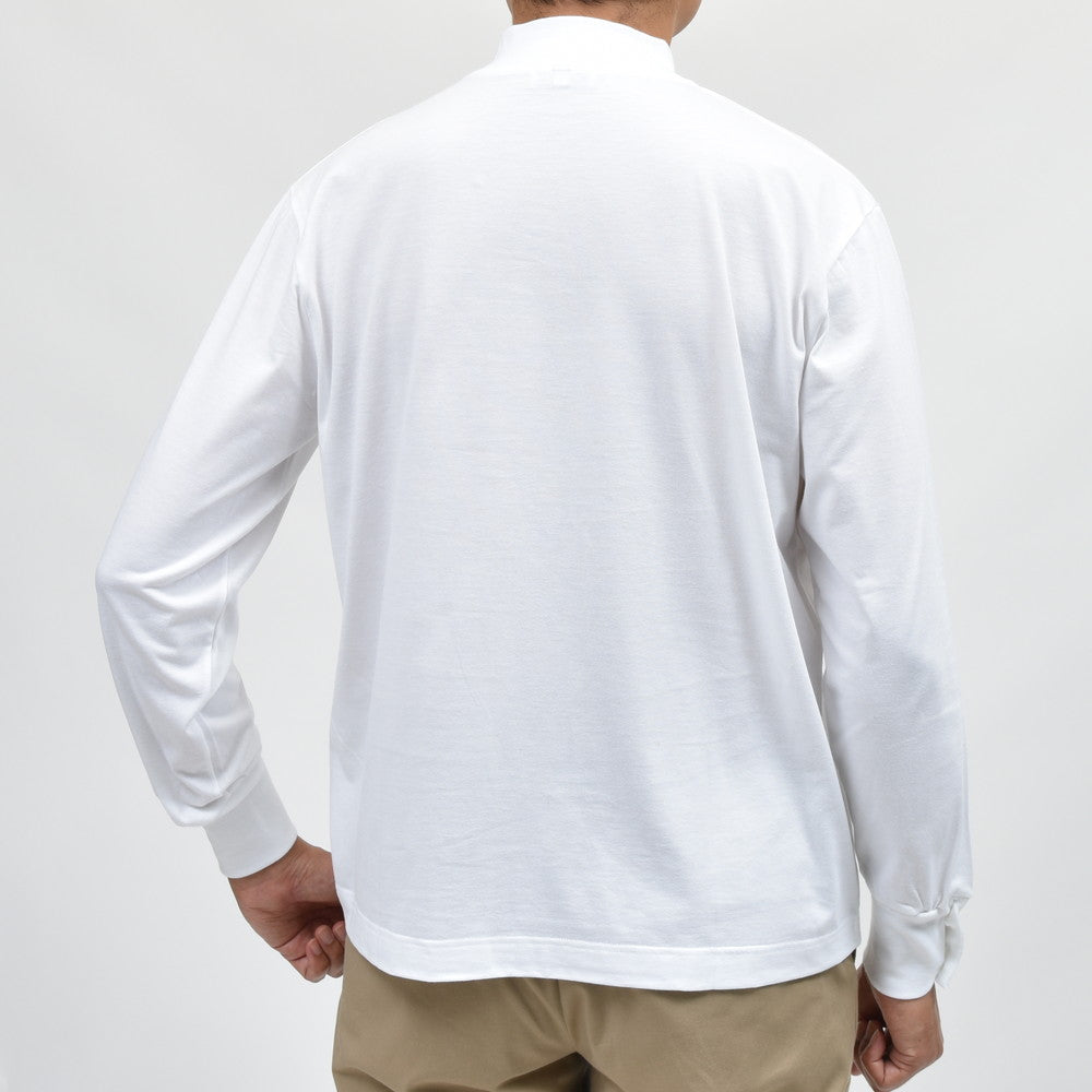 ELACIO（エラシオ） Moselモーゼル コットンスムースジャージL/Sモックネックカットソー