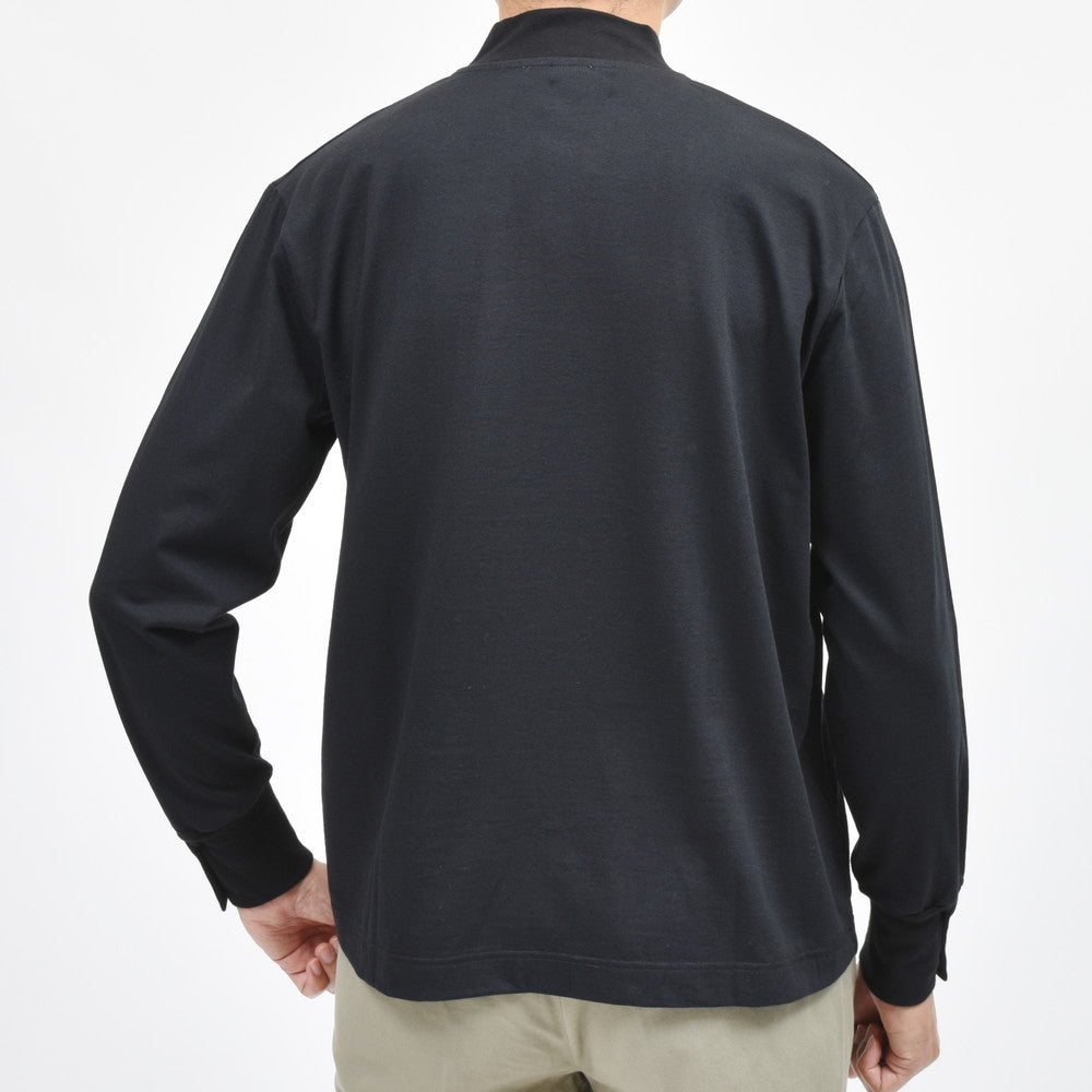ELACIO（エラシオ） Moselモーゼル コットンスムースジャージL/Sモックネックカットソー