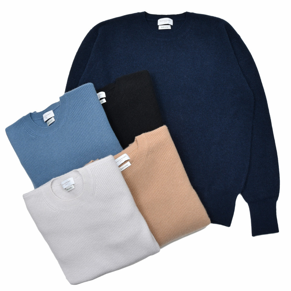 balcone Rencontrant（バルコーネ レンコントラント） カシミアリブクルーネックニット HJM-01