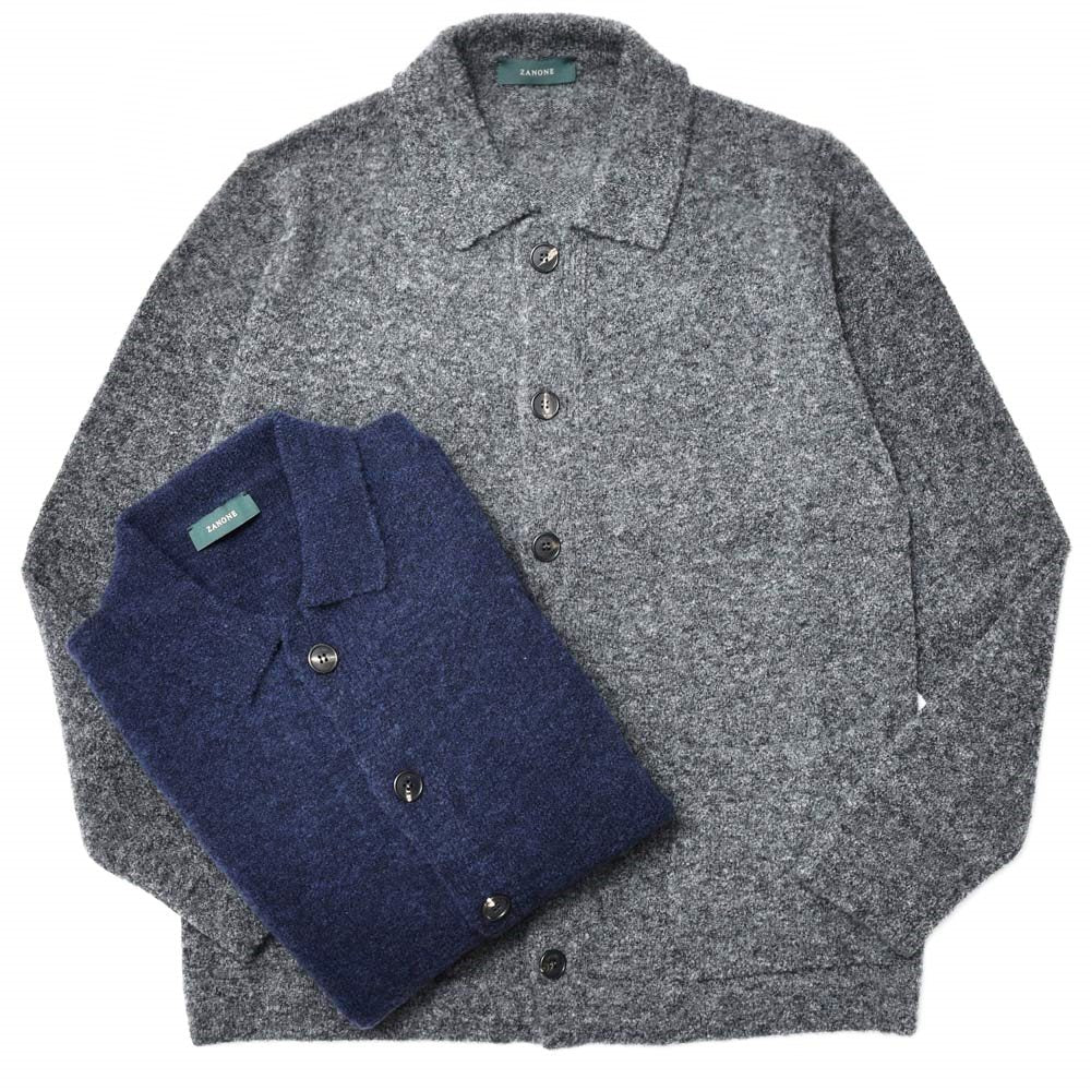 ZANONE（ザノーネ） ウールナイロンブークレニットシャツカーディガン CAMICIA/SLIM FIT/810117/ZN247/25441