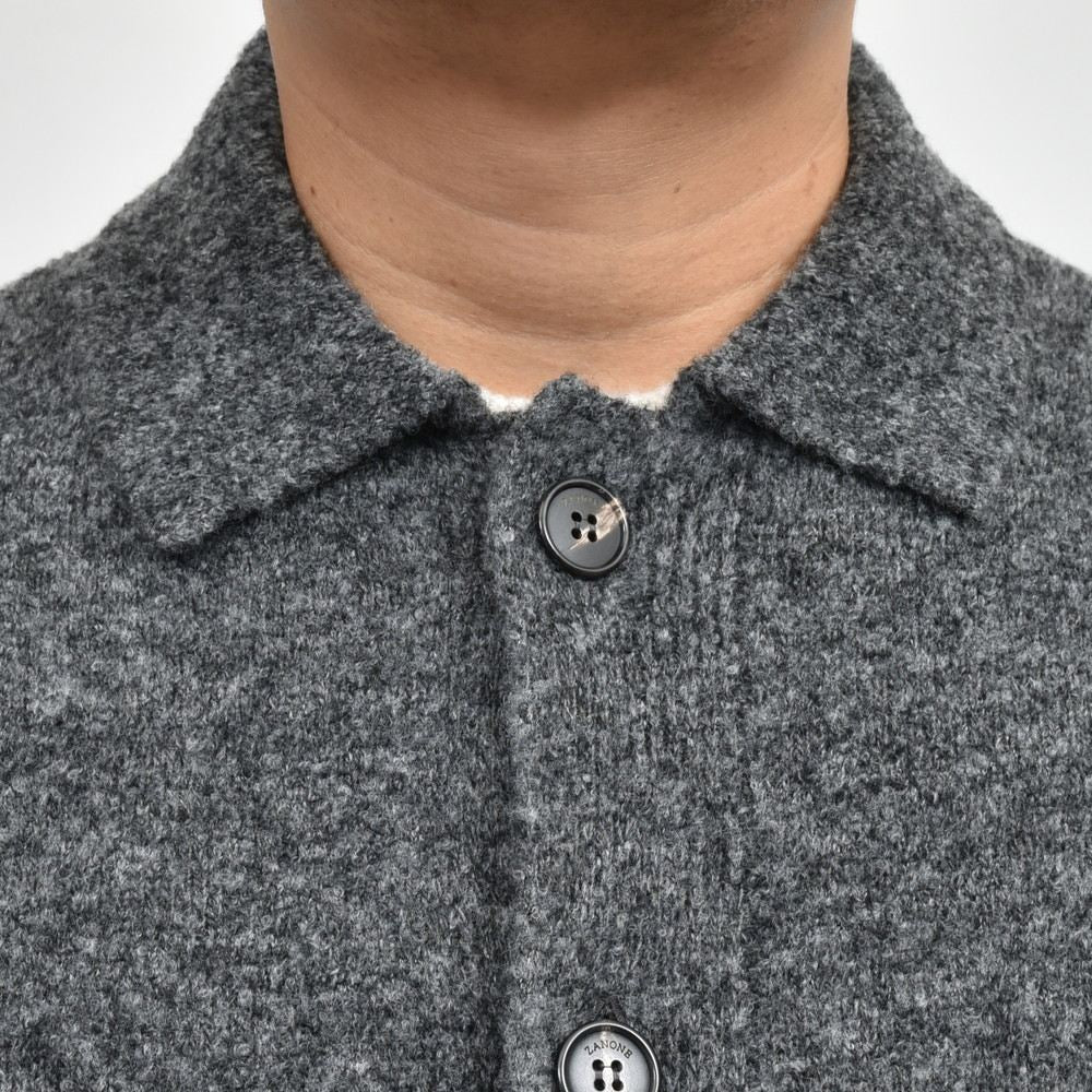 ZANONE（ザノーネ） ウールナイロンブークレニットシャツカーディガン CAMICIA/SLIM FIT/810117/ZN247/25441